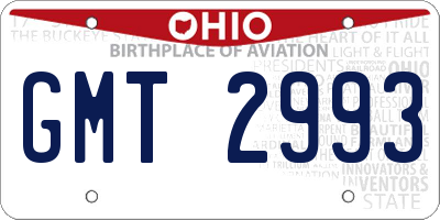 OH license plate GMT2993