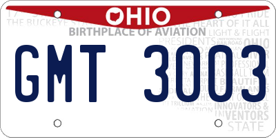 OH license plate GMT3003