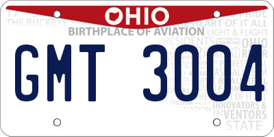 OH license plate GMT3004