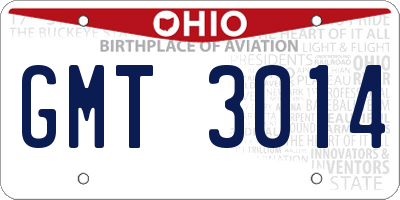 OH license plate GMT3014