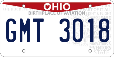 OH license plate GMT3018