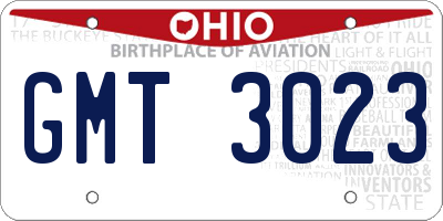OH license plate GMT3023