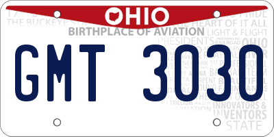 OH license plate GMT3030