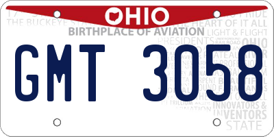 OH license plate GMT3058