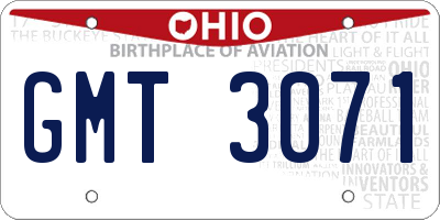 OH license plate GMT3071