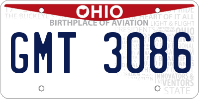 OH license plate GMT3086