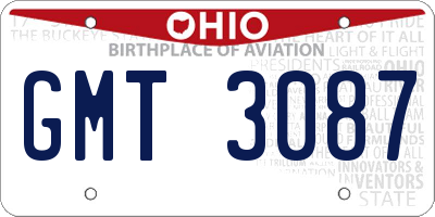 OH license plate GMT3087