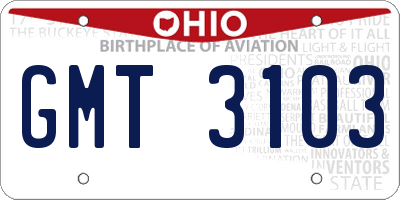 OH license plate GMT3103