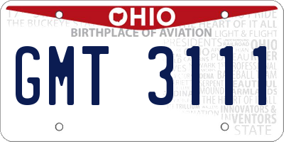 OH license plate GMT3111
