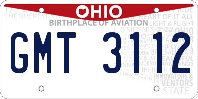 OH license plate GMT3112