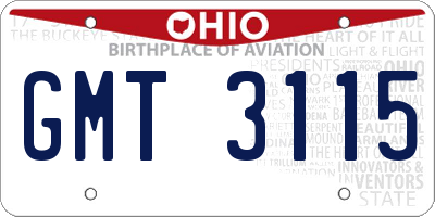 OH license plate GMT3115