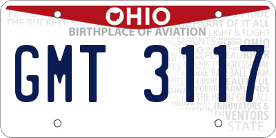 OH license plate GMT3117