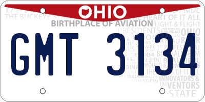 OH license plate GMT3134