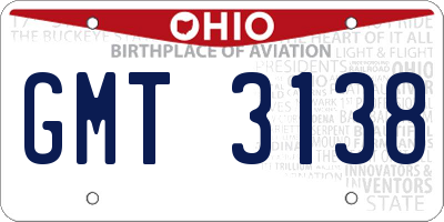 OH license plate GMT3138