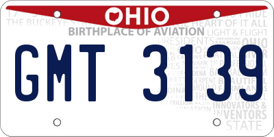 OH license plate GMT3139
