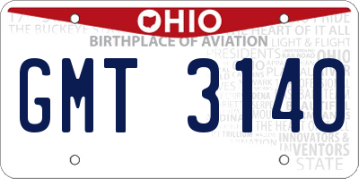 OH license plate GMT3140