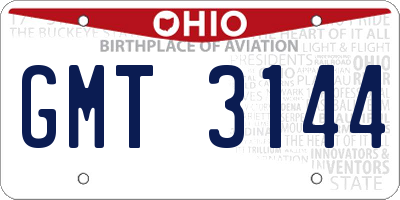 OH license plate GMT3144