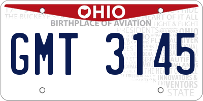 OH license plate GMT3145