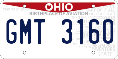 OH license plate GMT3160