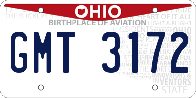 OH license plate GMT3172