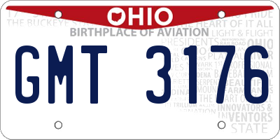 OH license plate GMT3176