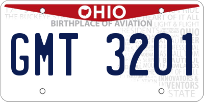 OH license plate GMT3201