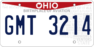 OH license plate GMT3214