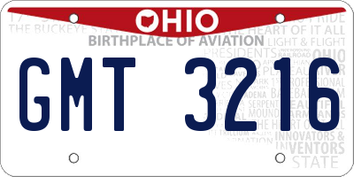 OH license plate GMT3216