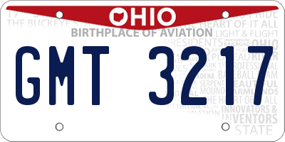OH license plate GMT3217