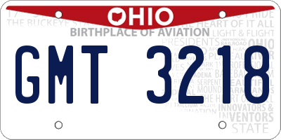 OH license plate GMT3218