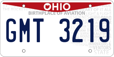 OH license plate GMT3219