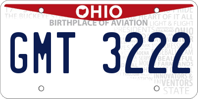 OH license plate GMT3222