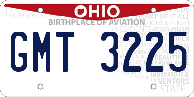 OH license plate GMT3225