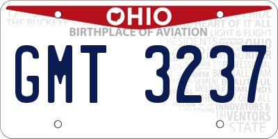 OH license plate GMT3237
