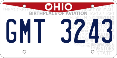 OH license plate GMT3243