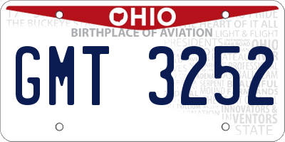 OH license plate GMT3252