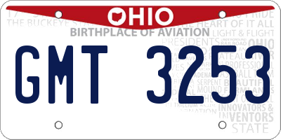 OH license plate GMT3253