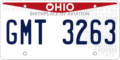 OH license plate GMT3263