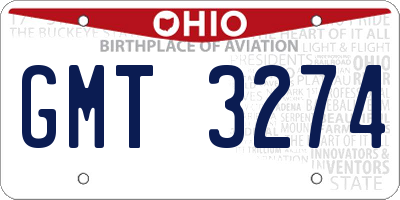 OH license plate GMT3274