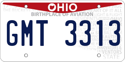 OH license plate GMT3313