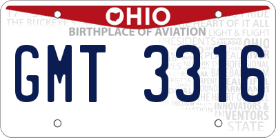 OH license plate GMT3316