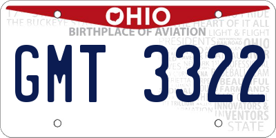 OH license plate GMT3322