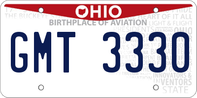 OH license plate GMT3330