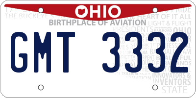 OH license plate GMT3332