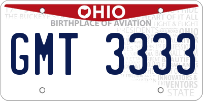 OH license plate GMT3333
