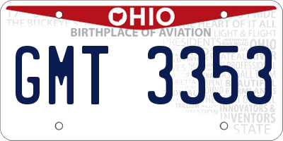 OH license plate GMT3353