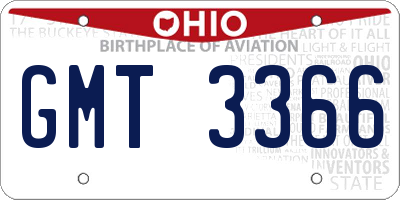 OH license plate GMT3366