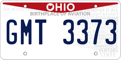 OH license plate GMT3373