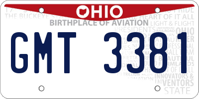 OH license plate GMT3381