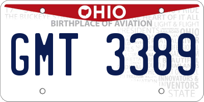 OH license plate GMT3389